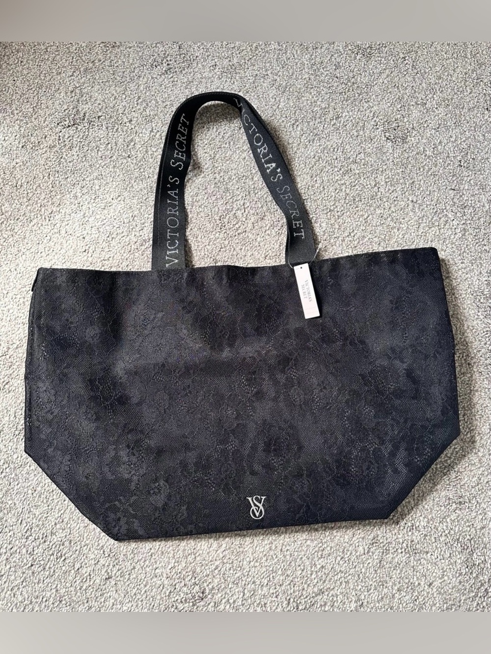 Victoria's Secret Large Black Lace Tote Bag - Picture 3 of 10